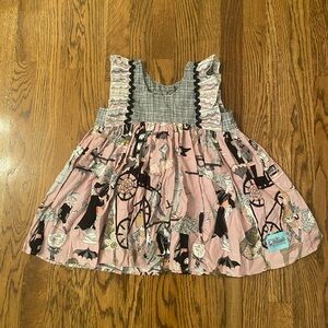 Sweet Petunia Ghastly Halloween Tunic Dress Pink and Black